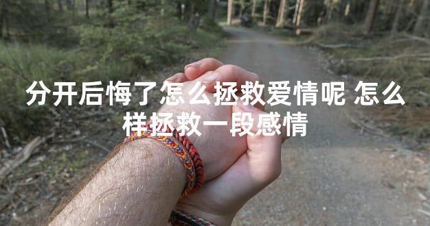 分开后悔了怎么拯救爱情呢 怎么样拯救一段感情